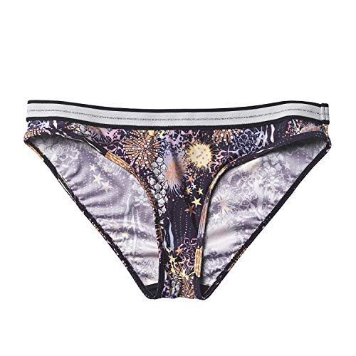 Becksöndergaard  Bikini para mujer Sealife elástico Bottom  Corte estrecho con goma brillante y patrón bajo el agua  Talla S M XL negro XL