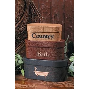 Your Hearts Delight 8 by 4 Inch Country Bath Nesting Boxes Large