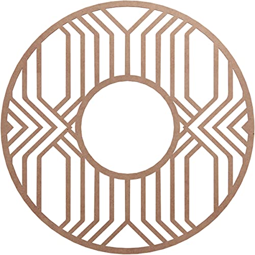 Ekena Millwork 36"OD x 13 1/8"ID x 3/8"T Empire Wood Fretwork Pierced Ceiling Medallion, Wood (Paint Grade)