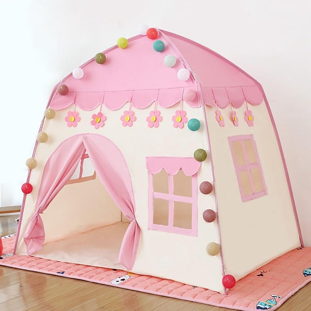 da Gioco per Interni Ed Esterni, da Principessa per Ragazze, Regalo per Bambini, per Bambini di Dimensioni, Facile da Installare, Facile da Usare, Rosa
