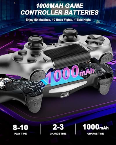 Image of Puiseno Wireless Controller for PS-4, Dual Vibration Game Joystick /Speaker /3.5mm Audio Jack Headphone /Motion Sensing,Upgraded Six-Axis Sensor, Compatible with PS4 /Slim /Pro Console /PC (2)