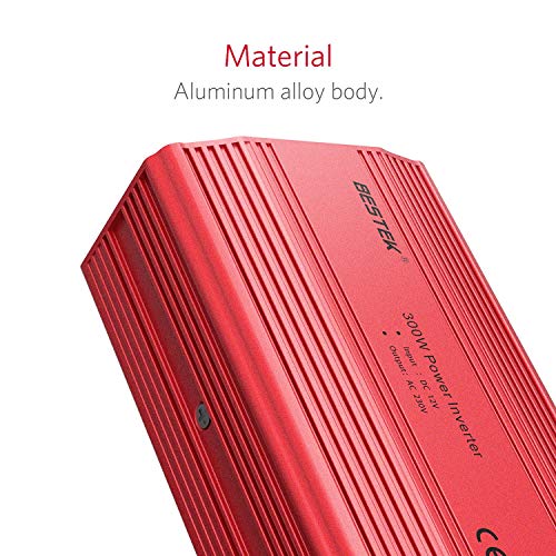 BESTEK 300W Power Inverter DC 12V to 230V AC Converter with AC Outlet and 4.8A Dual USB Car Charger - Image 6