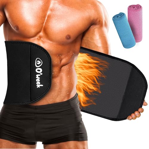 O´week Faja Reductora Adelgazante Mujer y Hombre | Faja Lumbar Abdominal Efecto Sauna para Sudar | Body Reductor Ajustable quemagrasa Abdomen para Gimnasio Fitness y Deporte (S/M)