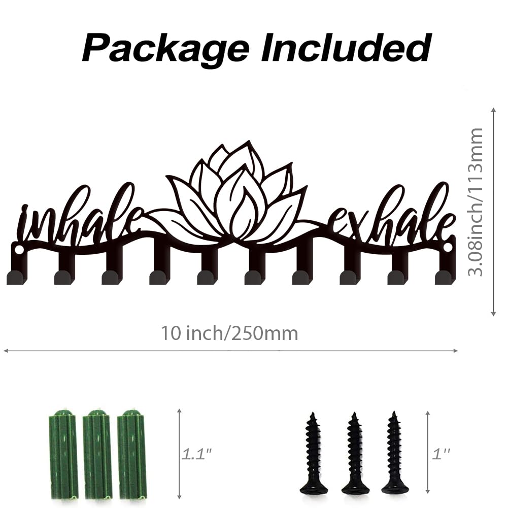 SUPERDANT Portachiavi da Parete di Fiore Appendichiavi da Parete Prta Chiavi Ingresso Casa Porta Chiavi da Muro per Casa di Loto Decorativo A 10 gancio Inspira Espira Yoga Guinzaglio per Cani