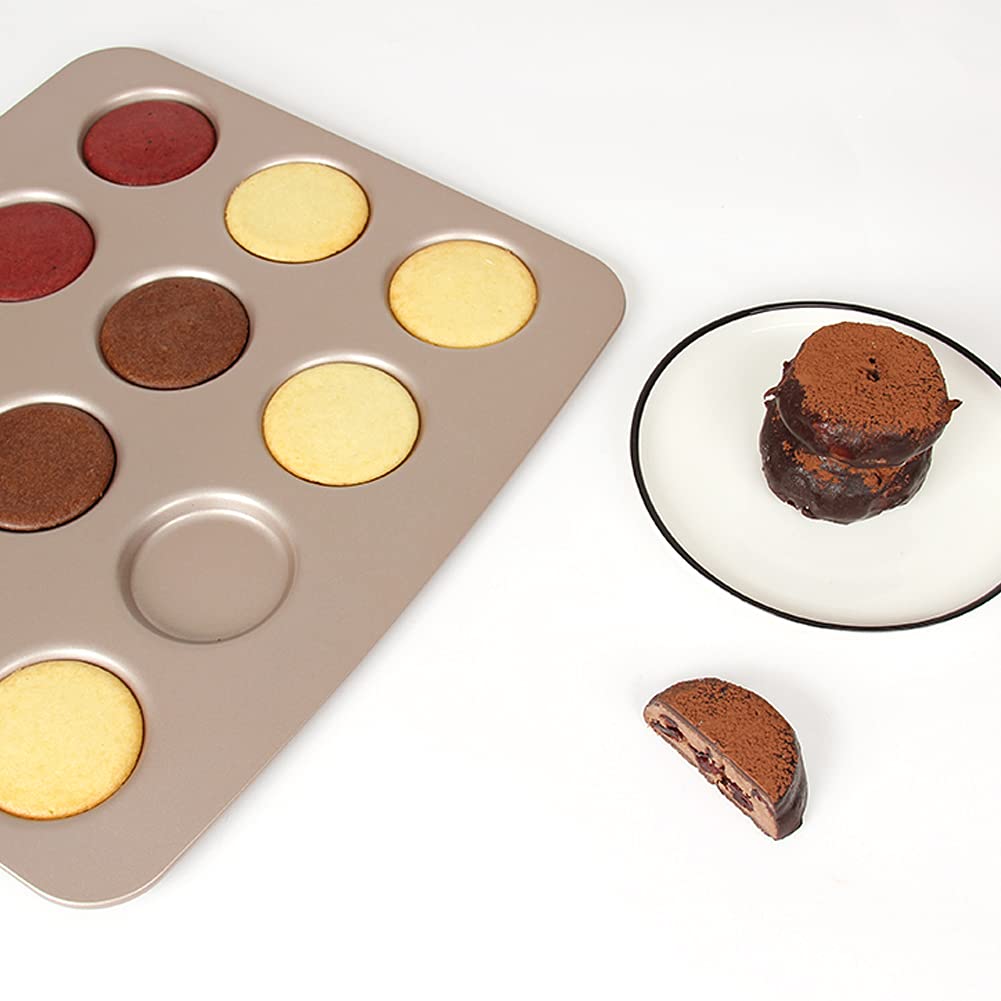 CANDeal Supreach Forme ronde Cookie Biscuits plaque whoopies plaque de cuisson, 12 cavité, antiadhési