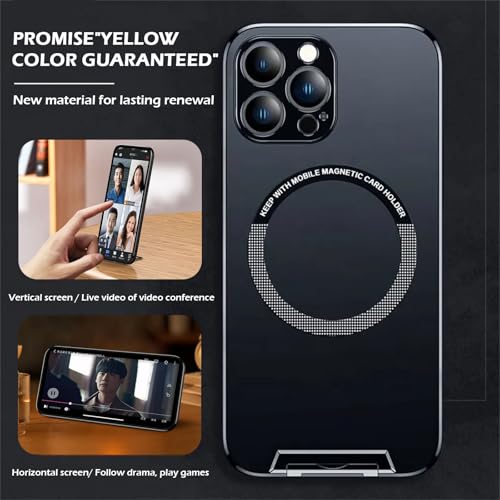 Coque iPhone 16 Pro anti-rayures noire mate avec support magnétique - 6