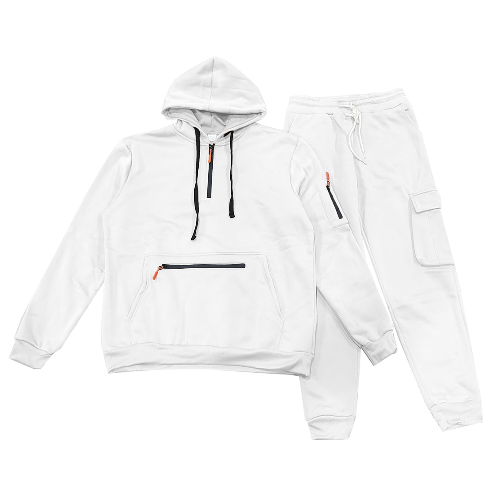 Générique Tuta da uomo Jogging Sport 2 pezzi Cotone Tuta Calda Autunno Inverno Giacca Cappuccio Pantaloni Morbidi Confortevoli Traspirante Casual A15