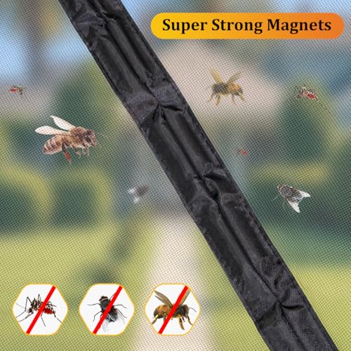 HOOMEE LightView Fliegengitter Tür für Balkontüren 80x210cm, Magnetvorhang für Zuverlässigen Insektenschutz, Lichtdurchlässiges LV-Gewebe, Kleine Magneten für Perfekte Schließung, Nicht Kürzbar
