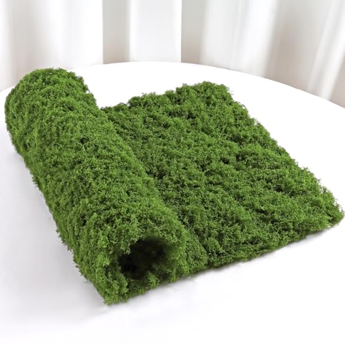 Betylifoy Kunstmoos zum Dekorieren Quadrat Moosmatte Künstliches Moos Kunstmoos zum Basteln Fake Dekomoos Bastelmoos Moos Deko für Wand Modellbau Krippe Aquarium Miniatur Garten Deko (Dunkelgrün)