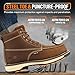 NINGO Steel Toe Work Boots for Men, Puncture Proof & Non Slip Work Boots, Mens Safety Moc Toe Work Shoes with EH Protection, Water & Oil Resistant for Construction, Hunting, Welding