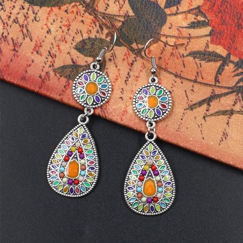Mexican Earrings for Women Indian Ethnic Accessories for Women Jhumka Boho Jewellery Ethnic Retro Color Indian Mexico Gypsy Hypoallergenic Dangle Drop Jewelry3