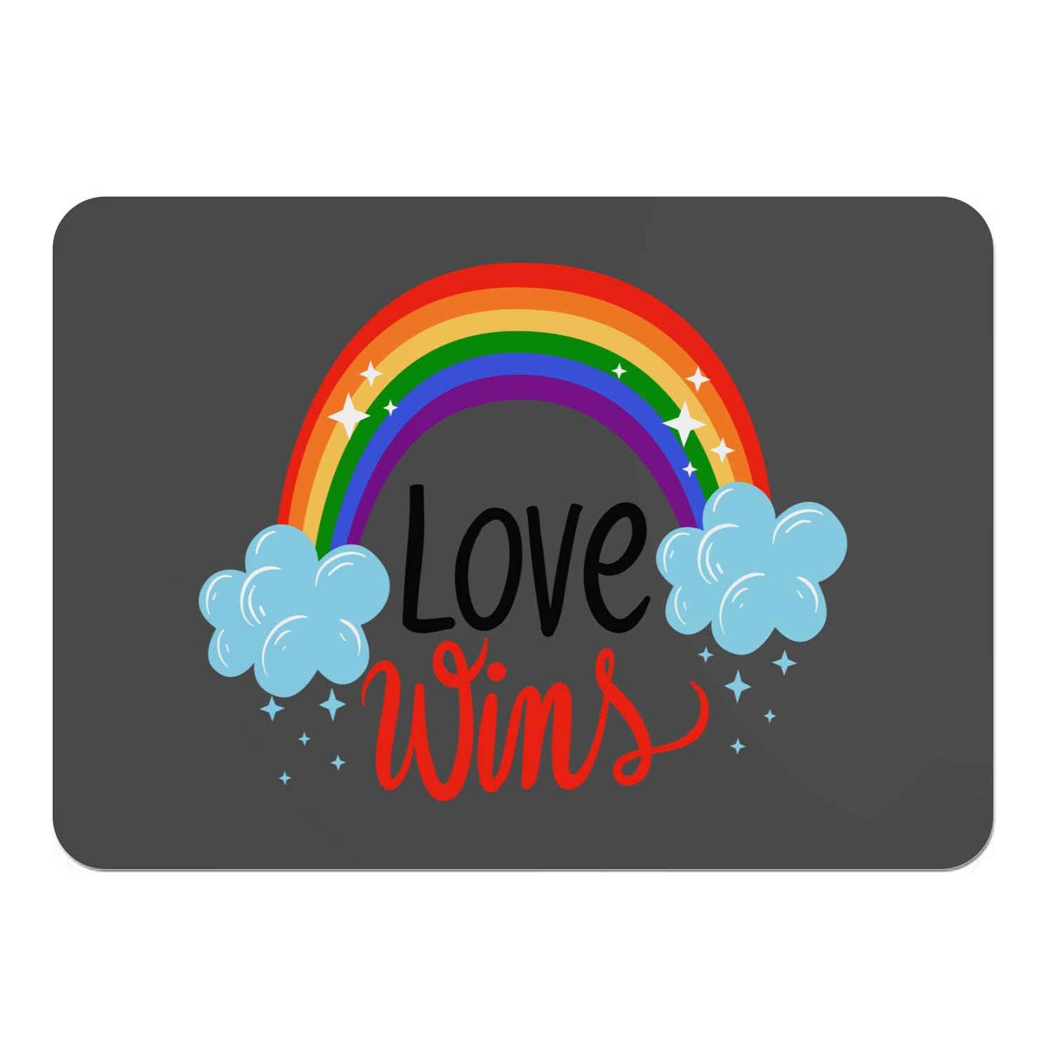 Sets de table souples dessous en liège napperons noir Love Wins LGBT arc-en-ciel grand format