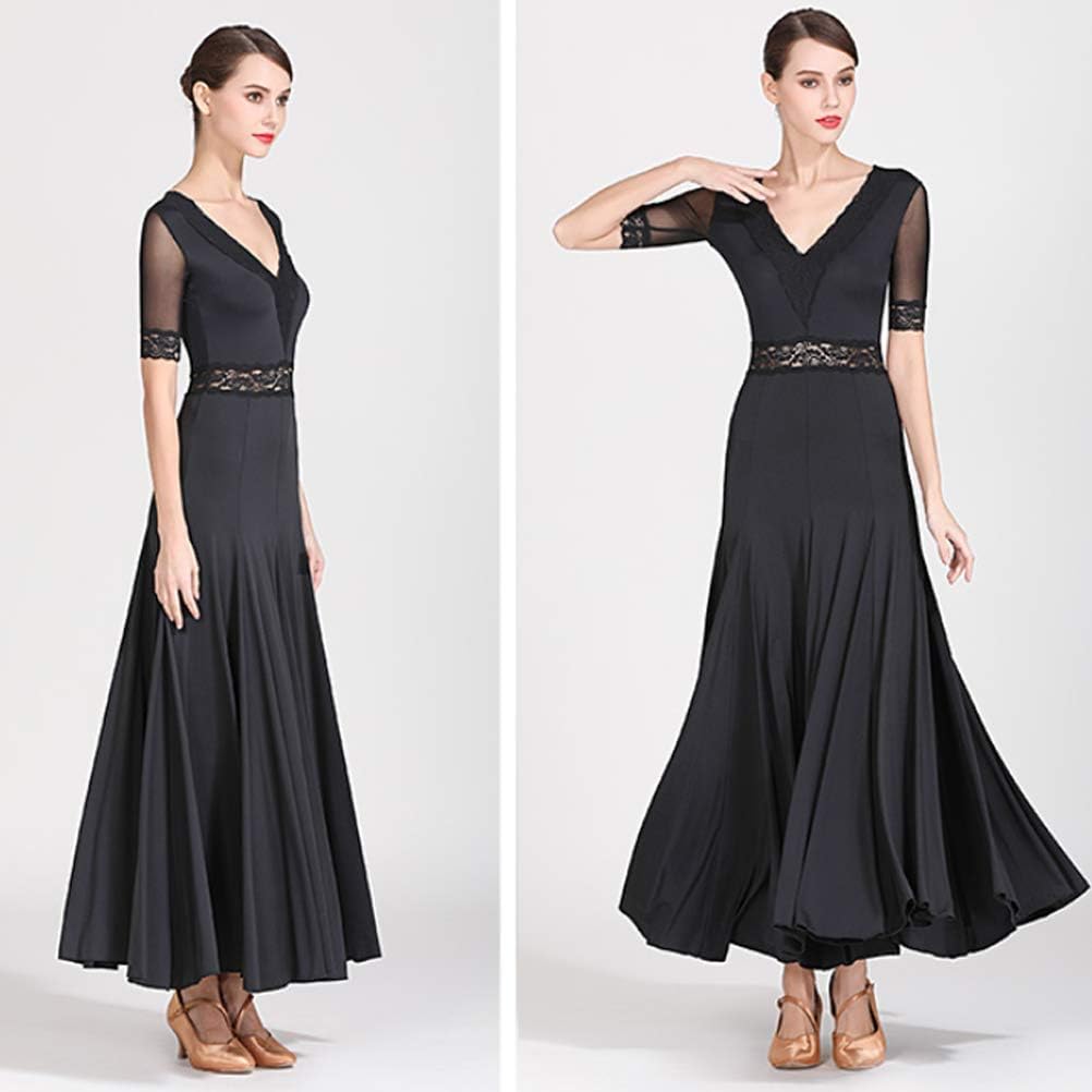 Waltz Training Dresses for Women Medium Sleeve Ballroom Dance Dresses Modern Practice Skirt Banquet Performance Costume