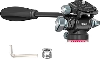 Video Fluid Head for Camera Tripod - ULANZI U-190 Mini Pan Tilt Head Small Panoramic Ball Head with Arca Swiss Quick Release Plate Lightweight Filming Equipment for Compact Camera Load up to 6.6lb/3kg