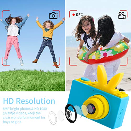Kids Digital Cameras for Boys Girls HD 1080P Video Camera for Kids Children Selfie Camera Kids Toy Cameras Mini Child Camcorder for Age 6+ Boys/Girls Blue