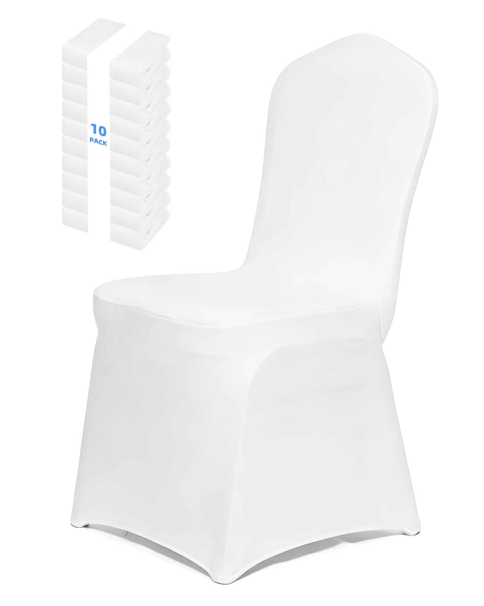 ugaxhome 10Pcs White Chair Covers Spandex Stretch Dining Chair Cover