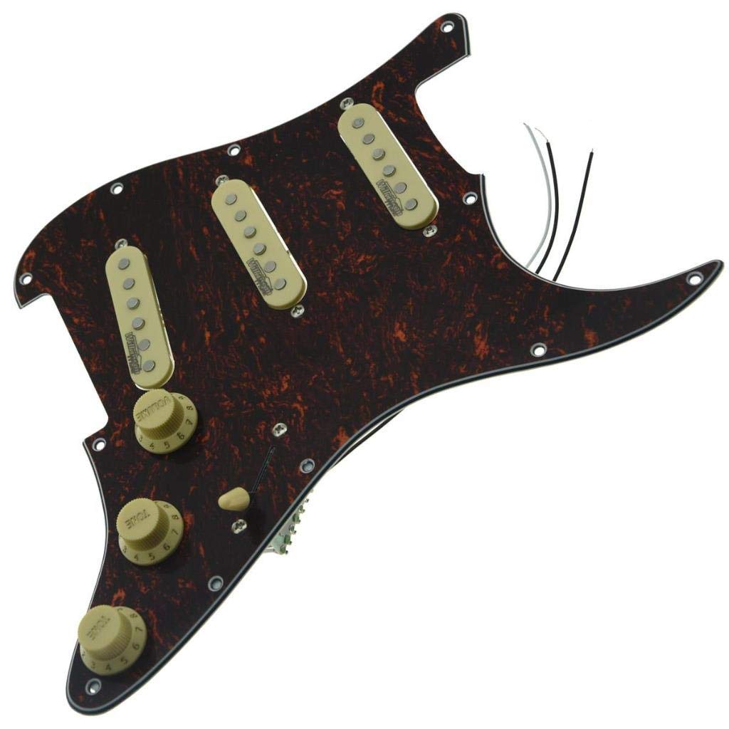Musiclily Pro 11 Fori HH Battipenna Strat 2 Humbucker Pickguard per Chitarra Elettrica Fender American/Mexican Standard Stratocaster Stile Moderno,3 strati Nero