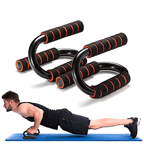 SourceDIY - Soporte para flexiones y pesas con mango acolchado de espuma antidesgarros y barras antideslizantes, ideal para entrenamiento de músculos del pecho (1 par)