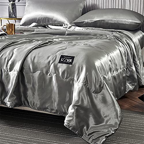 Surwin Bequem & Weich Tagesdecke Bettüberwurf aus Emulation Seide Luxuriös Gesteppt Einfarbig Bettdecke Sommer Dünne Steppdecke für Doppelbett...