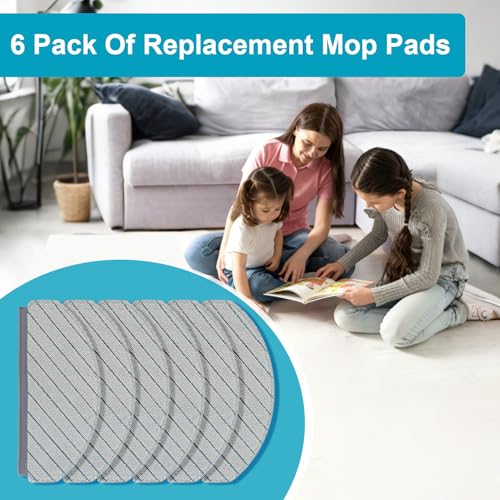 Image of Mop Pads Replacement for Yeedi C12 PRO PLUS /C12 PLUS /C12 Robot Vacuum Cleaner, Include Washable and Reusable Soft Microfiber Mop Pads Accessories Part(6 Pack)