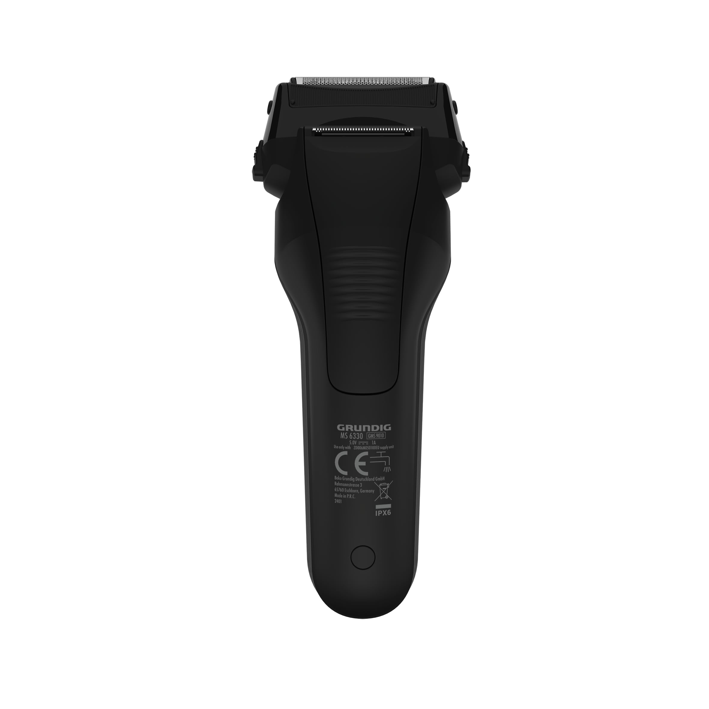 GRUNDIG MS 6330 - Maquinilla de afeitar para hombre (60 minutos, plegable, sistema de corte de 3 vías, carcasa de 74% plástico reciclado), color negro