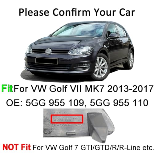 Compatible with VW GOLF 7 VII MK7 2013-2017,2Pcs Headlight Washer Nozzle Spray Jet Cover House Cap,5G0955110GRU,2Pcs Left + Right Front Bumper for Golf Headlamp Spray Cover - Image 4