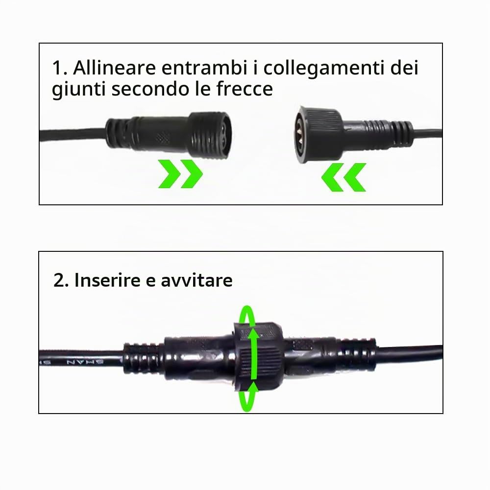 Arotelicht Cavo di prolunga da 5 m per luci da giardino, cavo di prolunga impermeabile a 2 pin, anti-corrosione, per luci da giardino all'aperto