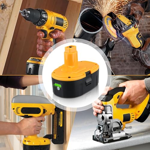 DC9096 6.0Ah 2-Pack Lithium-ion with LED Fuel Gauge, Replacement for DeWalt 18V Battery DC9098 DC9099, Compatible with DeWalt 18V Cordless Power Tools and Chargers
