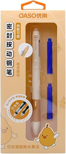 Miniatura 8 de xixixiaozhu OASO K019 - Juego de pluma estilográfica retráctil borrable de 0.020 in con 2 cartuchos de tinta azul, escritura suave para estudiantes
