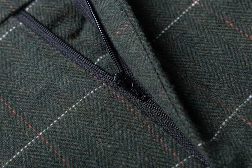 Mens Slim Fit Herringbone Tweed Wool Plaid Trousers Retro Dress Business Suit Pants2