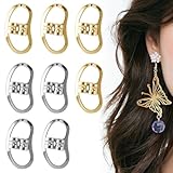 Earring Backs for Droopy Ears, Adjustable & Secure Earring Backs Lifters for Heavy Earrings, 8pcs (4 Gold & 4 Silver) Ear Support for Earrings (Gold and Silver)