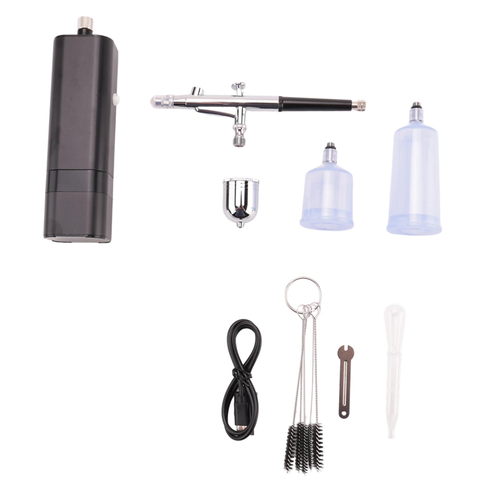 1Set 32 PSI Handheld Air Brush Set Aerografo A Doppia Azione per Nail Art, Pittura, Decor Black