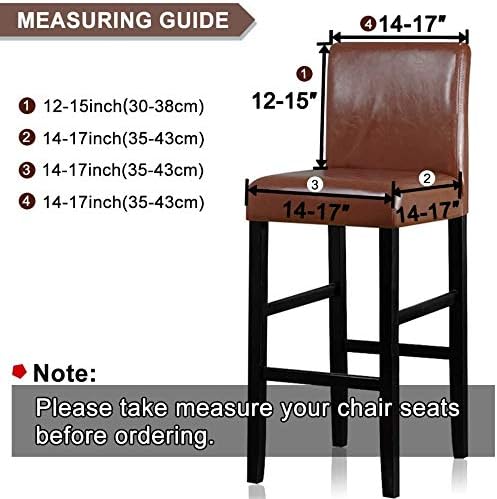 XIANYU Stretch Removable Washable Set of 1/2/4/6 Dining Room Chair Covers,Bar Stool Covers,Barstool Chair Slipcovers (Light Grey,Set of 4)