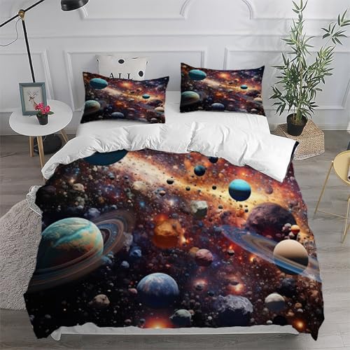 Housse de couette planète grand lit king size pour mieux dormir - 6