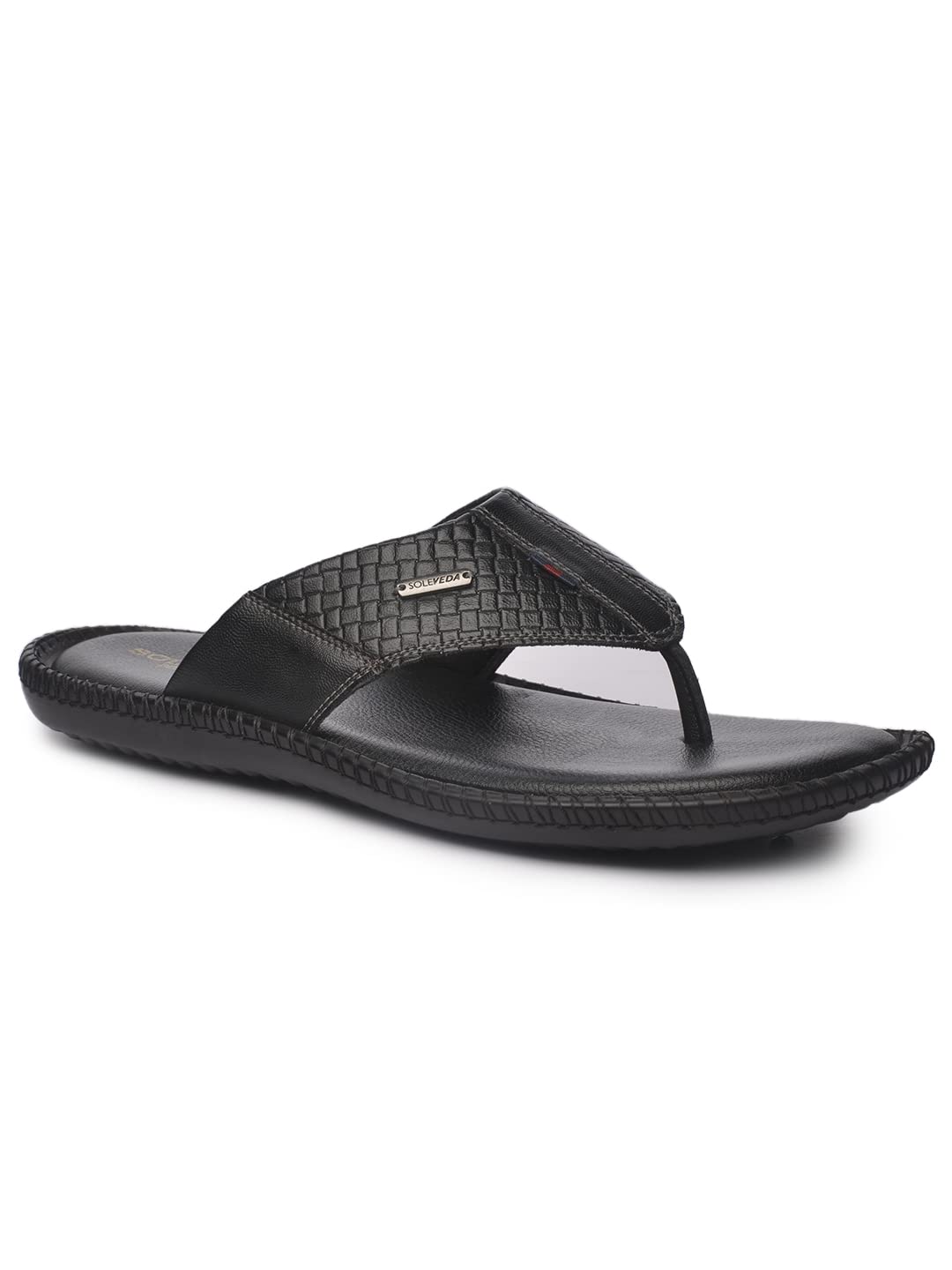 Soleveda BENZ Premium Vegan Synthetic Black Casual Chappal For Mens: Size UK 9 (B0C3HNK2ZW) Amazon Price History, Amazon Price Tracker