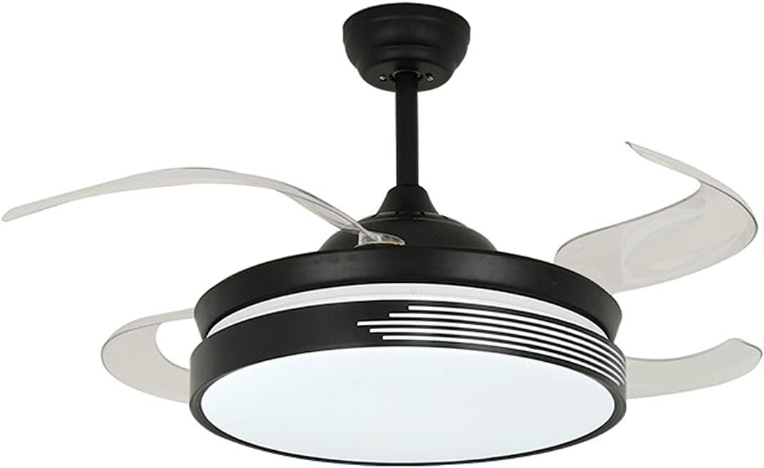 YUEGOO Ventiladores De Techo con Lámparas, Lámpara Colgante De Ventilador, Moderna Luz De Ventilador De Techo Led Alta Transparente Lámpara De Lámpara Colgante Luminaria Para Sala De Estar Restaurante
