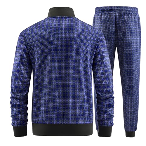Image of ANOTWENER Men's Track Suits 2 Piece Stand-up Collar Long Sleeve with Double Side Pockets Jacket and Sweatpants