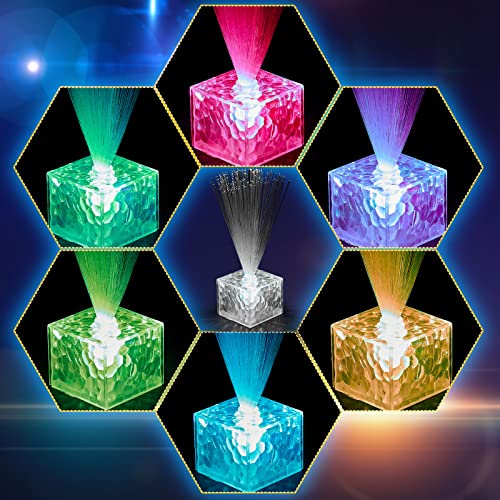 16 Pieces Mini Fiber Optic Lights Small Fiber Optic Lamps Color Led Lights Changing 5.5 Inch With Crystal Base Battery Powered Light Up Table Centerpieces Glow In The Dark Party Decorations #TOP3