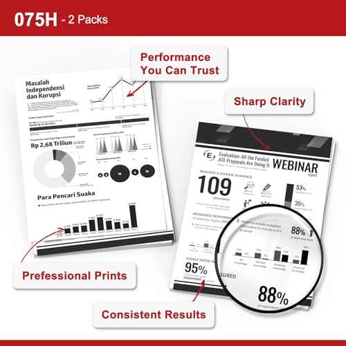 Image of 075H 075 Black Toner Cartridge LBP646Cdw MF665Cdw MF662Cdw MF663Cdw 1-Pack | Compatible for Canon 075 Black ImageCLASS LBP646Cdw MF665CDW MF662CDW MF663Cdw LBP647Cdw MF660c LBP640c Printer High Capacity