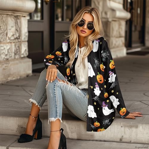 Image of Cardigan Sweaters for Women Long Sleeve Cardigan Soft Drape Open Front Fall Dusters V-Neck Jackets Dressy Loose Coat