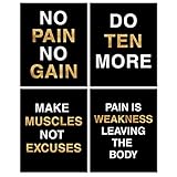 Gym Inspirational Posters,Classroom Office Wall Art Decals,8x10 Inch, Set of 4