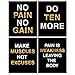 Gym Inspirational Posters,Classroom Office Wall Art Decals,8x10 Inch, Set of 4