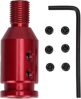 12x1.25 Shift Knob Universal Shift Knob Adapter Aluminum Car Shift Knob Adapter for Non Threaded Shifters 12x1.25 (Red)