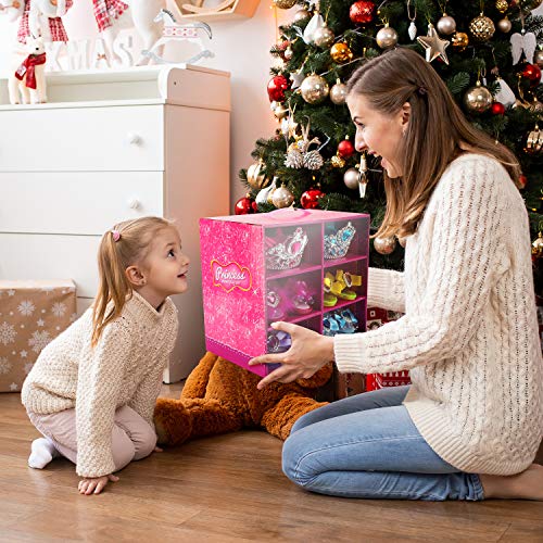 Girls Princess Dress Up Shoes and Jewelry Toys Set, Girls Role Play Shoes Collection Toys for Girls, Princess Dress Up Clothes Jewelry Dress Up Set & Pretend Play Girl Toys for Ages 3,4,5 Years Old - Thumbnail 7