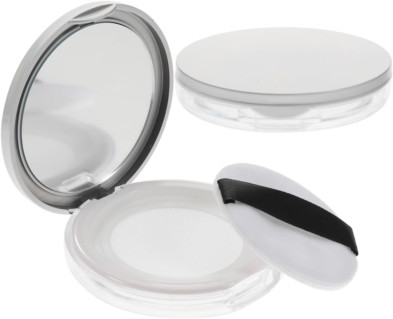 Beaupretty Loose Powder Case Portable Empty Powder Box with Puff Refillable Makeup Container for Travel Lightweight Cosmetic Tools for Loose Face 2 pack