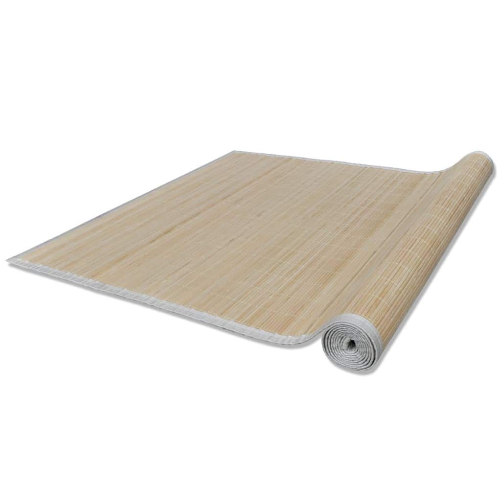 Lot de 2 Tapis Rectangulaires en Bambou Style Naturel 120x180 cm