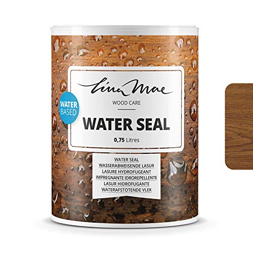 Lasur Barniz Hidrofugante Acabado Satinado al Agua - Protector Hidrófugo que Repele el Agua Efecto Perlado. Ideal para Madera: Muebles, Mesas, Sillas, Pérgolas, Ventanas, etc (750 ml, Roble)
