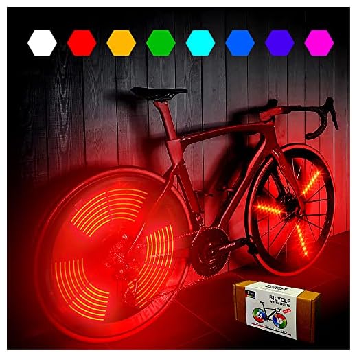 LOODIKA LED Bike Wheel Lights,Bicycle Spoke Lights with Batteries Included,Ultra Bright-Waterproof,2 Wheel Packs with 6 Lights Strips Color Changing,Best Gifts for Kids Teens Boys Girls!