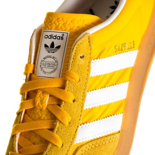 Image of adidas Gazelle Indoor Mens Sneakers, Crew Yellow /Cloud White /Almost Yellow, Size 10.5