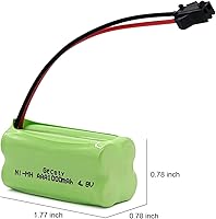 Vista 4 de Batería RC de 4.8 V, paquete de 2 baterías recargables NiMH AAA de 1000 mAh con enchufe SM 2P para acrobacias RC auto, robot, juguetes eléctricos